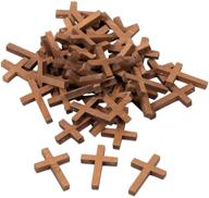 50-pack mini wood cross pendants - perfect for religious party favors, diy crafts, and sunday school projects logo