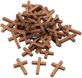 img 4 attached to 50-Pack Mini Wood Cross Pendants - Perfect for Religious Party Favors, DIY Crafts, and Sunday School Projects