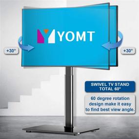 img 1 attached to YOMT TV Stand: Adjustable Height Corner Stand for 27-55 inch LCD, LED, OLED TVs - Black