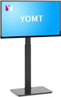 yomt tv stand: adjustable height corner stand for 27-55 inch lcd, led, oled tvs - black логотип