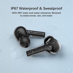 img 1 attached to 🎧 Беспроводные наушники GAMURRY - Bluetooth 5.0 наушники с HiFi стереозвуком, управление с помощью сенсора, водостойкость IP67, время работы 25 часов, зарядка через USB-C - встроенный микрофон, стерео наушники внутри уха.