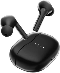 img 4 attached to 🎧 Беспроводные наушники GAMURRY - Bluetooth 5.0 наушники с HiFi стереозвуком, управление с помощью сенсора, водостойкость IP67, время работы 25 часов, зарядка через USB-C - встроенный микрофон, стерео наушники внутри уха.