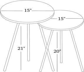 img 2 attached to 🪑 Pair of 2 Marble-Look Wood Round Sofa Side Tables by SUNRISE HOME DECOR - Ideal for Small Spaces, Nightstand Bedside Tables for Bedroom, Living Room, Office - Easy Assembly, No Tools Required (Beige Sunrise)