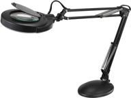 v-light magnifier task lamp with full spectrum natural daylight effect, 3 diopter glass lens, desktop or clamp-on mounting options (vs40203br), black логотип