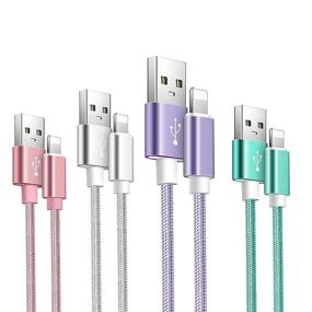 img 4 attached to 🔌 4-Pack Braided Charging Lightning Compatible Charger