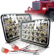 🚗 ledmircy 4x6inch led headlights: dot approved high/low beam h4 with wiring harness - 2pcs, 45w rectangular led headlight replacement for chevy truck silverado van - compatible with h4651 h4652 h4656 h4666 h6545 h4668 h4642 logo