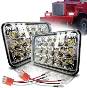img 4 attached to 🚗 LEDMIRCY 4x6Inch LED Headlights: Dot Approved High/Low Beam H4 with Wiring Harness - 2PCS, 45W Rectangular LED Headlight Replacement for Chevy Truck Silverado Van - Compatible with H4651 H4652 H4656 H4666 H6545 H4668 H4642