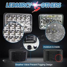 img 3 attached to 🚗 LEDMIRCY 4x6Inch LED Headlights: Dot Approved High/Low Beam H4 with Wiring Harness - 2PCS, 45W Rectangular LED Headlight Replacement for Chevy Truck Silverado Van - Compatible with H4651 H4652 H4656 H4666 H6545 H4668 H4642