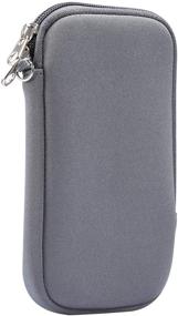 img 3 attached to TY-Box Neoprene Cell Phone Pouch: Shock Absorbing Sleeve with Soft Case & 📱 Necklace Lanyard for iPhone 11 Pro Max/XR, Samsung Galaxy Note 20 Ultra/S10/A50/A71 - Zipper Grey