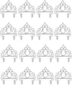 img 1 attached to Сверкайте, словно член королевской семьи, с серебряными коронами принцесс Тиара для девочек - идеально подходят для детских дней рождения! (12 штук)