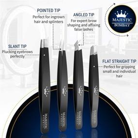 img 2 attached to 🔬 Precision Facial Hair Removal with Tweezers Set - Stainless Steel Slant Tip and Sharp Pointed Eyebrow Tweezer Set for Eyebrow Hair, Splinter, Blackhead, Ingrown Hair, and Tick Removal- Ends Meet Perfectly