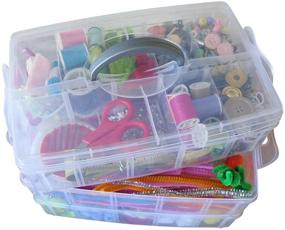 img 1 attached to 📦 Evelots Clear Stackable Storage Box - 30 Section - Craft/Jewelry/Hardware Organizer - Set of 3