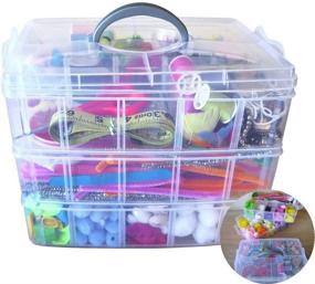 img 4 attached to 📦 Evelots Clear Stackable Storage Box - 30 Section - Craft/Jewelry/Hardware Organizer - Set of 3