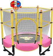 5ft mini toddler trampoline with enclosure and basketball hoop for indoor and outdoor fun - perfect birthday gift for kids ages 2-5 логотип