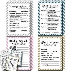 img 2 attached to Interactive and Engaging Baby Shower Games - 25 each of Baby Word Scramble, What's in Your Cell Phone, Nursery Rhyme Game, Predictions and Advice - Perfect for Both Baby Boy or Girl Showers - By WeTheParty