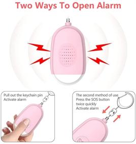 img 1 attached to 🚨 4-Pack Safe Sound Personal Alarms: 130dB Self Defense Security Keychain with LED Lights, USB Rechargeable Emergency Siren Song Safety Alarm for Women, Girls, Children, Elderly