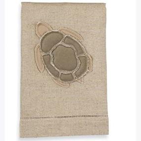 img 1 attached to 🐢 Mud Pie Frayed Linen Towel with Sea Life Turtle Design