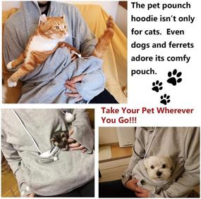 img 2 attached to Womens Pet Carrier Shirts: Stay Comfortable 👚 and Bond with Your Pets in our Mewgaroo Hoodie!