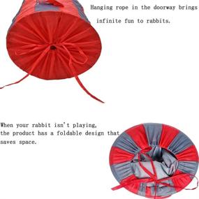 img 2 attached to 🐇 Tfwadmx Bunny Tunnel: Rabbit Tunnels and Tubes, Collapsible Hideaway Small Animal Activity Toys with 3 Grass Balls for Chinchillas, Ferrets, Guinea Pigs, Gerbils, Hamsters, Rats - Size: 51 x 10 inches