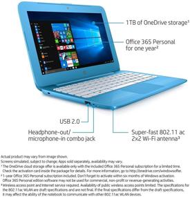 img 3 attached to 💻 HP Stream 11-y010nr Laptop (Intel Celeron N3060, 4GB RAM, 32GB eMMC) with 1-Year Office 365 Personal Subscription