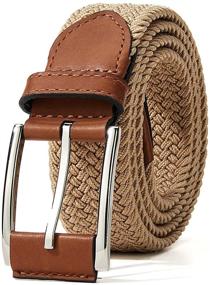 img 4 attached to 👔 Junior TEVIKOL Elastic Stretch Braided Men's Accessories: The Ultimate Belts Collection