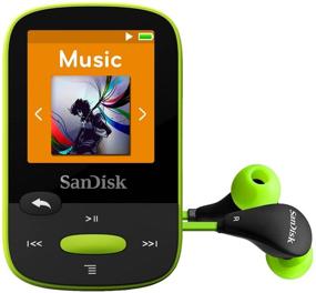 img 1 attached to 🎧 Enhanced SanDisk 8GB Clip Sport MP3 Player: Vibrant Lime Design, LCD Screen, FM Radio - Discover SDMX24-008G-G46L!