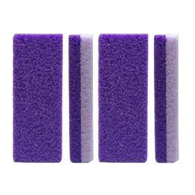 img 4 attached to 🦶 4-Piece Purple Foot Exfoliator Pedicure Tool Callus Remover Scrubber Set - Say Goodbye to Rough Skin!