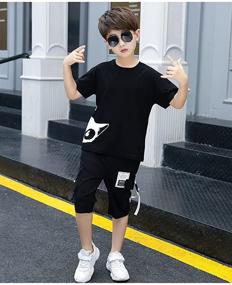 img 1 attached to 🩳 Sleeve T Shirt Shorts Summer Clothing for Boys: Trendy Clothing Sets