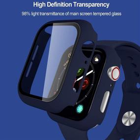 img 3 attached to Набор из 3 чехлов Charlam для Apple Watch 38 мм серии 1/2/3 - ультратонкий бампер с встроенным защитным экраном, полный защитный чехол iWatch (Черный, Темно-синий, Белый)