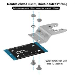 img 2 attached to 🔪 Versatile 50 Pcs Wood Oscillating Tool Blades: Double Head Multitool Blades for Quick Release, Universal Saw Blades Set Compatible with All Models