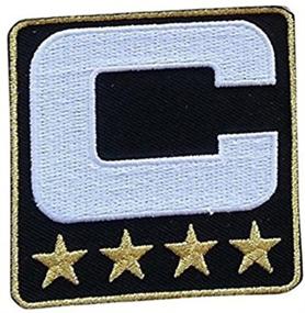 img 3 attached to ⚽️ Black Captain C Patch with 4 Gold Stars – Ideal for Sewing On Football, Baseball, Soccer, Hockey Jersey | Pack of 2 (Black)