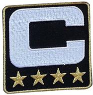 ⚽️ black captain c patch with 4 gold stars – ideal for sewing on football, baseball, soccer, hockey jersey | pack of 2 (black) logo