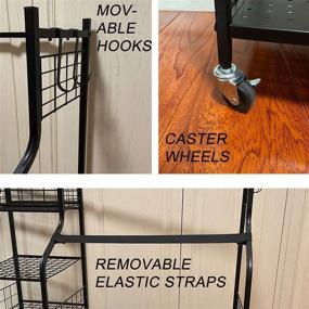 img 1 attached to 🏌️ Aozora Golf Bag Organizer Stand Rack: Efficient Storage with Caster Wheels for 2 Golf Bags & Accessories