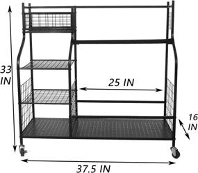 img 3 attached to 🏌️ Aozora Golf Bag Organizer Stand Rack: Efficient Storage with Caster Wheels for 2 Golf Bags & Accessories