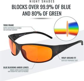 img 2 attached to 💤 Улучшающие сон янтарные очки - ультраэффективное ночное средство для глаз с блокировкой синего света. Расслабляющие оранжевые очки для качественного сна и комфорта глаз.