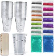 🔧 clear plastic disposable epoxy resin mixing cups - 20 pack (10-ounce), 15 pack of mica powders, and 20 mixing sticks logo