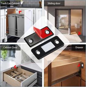 img 2 attached to 🚪 Jiayi 4 Pack Ultra-Thin Magnetic Cabinet Catch, Stick-on Drawer Magnets, Cabinet Latch with Magnetic Closures for Kitchen Cabinets, Closet Doors, and More - Effortless Magnetic Door Catch Closer