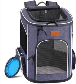 img 4 attached to 🐾 morpilot Foldable Pet Backpack Carrier - Ventilated Design for Small Cats and Dogs - Travel, Hiking, Camping - Safety Strap - Cat and Dog Carrying Bag