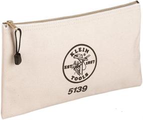 img 4 attached to 🛠️ Klein Tools 5139 Zipper Bag: Heavy Duty Canvas Tool Pouch with Brass Zipper Close - 12.5 x 7 x 4.25-Inch - Natural