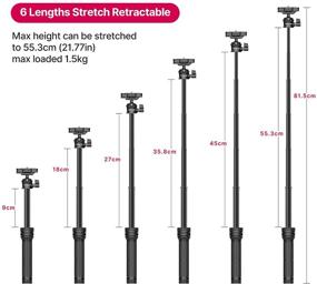 img 3 attached to 📸 Ulanzi MT-34 Удлиненный Штатив-Поле Мини Настольный Штатив Селфи-палка с 2 в 1 Клеммой для телефона, Путешественнический Штатив для телефона 12 Canon G7X Mark III Sony ZV-1 RX100 VII A6600 Влоги Фильмы Прямая трансляция