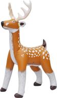 🦌 inflatable standing reindeer toy - classic edition deer for christmas & pool party decor, indoor/outdoor blowup decoration with antlers, tail, white spot details - brown/white, 74h (an-deer) logo