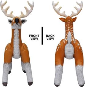 img 1 attached to 🦌 Inflatable Standing Reindeer Toy - Classic Edition Deer for Christmas & Pool Party Decor, Indoor/Outdoor Blowup Decoration with Antlers, Tail, White Spot Details - Brown/White, 74H (AN-DEER)