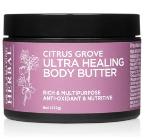 img 4 attached to 🍊 Ora's Amazing Herbal Citrus Grove Ultra Healing Body Butter - 8 oz, with Marjoram and Bergamot Essential Oils, Shea Butter, Hand Repair Cream - Natural and Organic