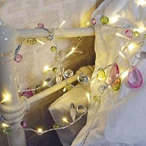 img 1 attached to ✨ Updated Bohemian Style Indoor House String Lights with Colorful Jewels - Battery Powered LED Fairy Christmas Lights with Remote Control and Timer - 8 Lighting Modes - 30 Warm White LED Gift Lights for Girls