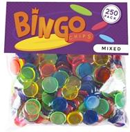 🎲 250 0.75-inch translucent bingo chips: mixed color marker supplies for enhanced counting, science, & stem resources logo