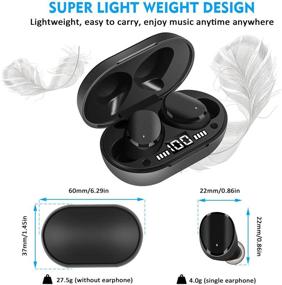 img 3 attached to 🎧 DuoTen IPX7 Waterproof Wireless Earbuds, Bluetooth 5.0 Earphones, Mini Portable with Mic LCD Digital Display Charging Case, Active Noise Canceling Touch Control Deep Bass for Sports - Black