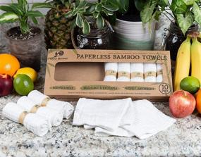 img 3 attached to 🎋 Bamboo Towels - Eco-Friendly, Washable, Reusable Non Paper Towels. Super Absorbent, Durable Napkins and Cloth Paper Towels for Kitchen. Sustainable 100% Bamboo Paperless Alternatives (5 Pack)