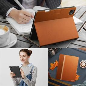 img 3 attached to KingBlanc iPad Pro 11 Case, Magnetic Detachable Cover with Pencil Holder, Brown – Best Vertical/Horizontal Stand, Auto Sleep/Wake, PU Leather Smart Folio for Apple iPad Pro 11 (3rd/2nd/1st Gen)