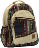large hemp backpacks stripe pocket logo