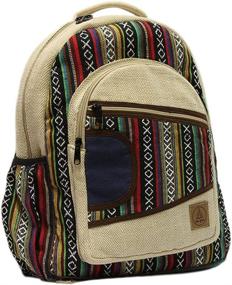 img 4 attached to Large Hemp Backpacks Stripe Pocket